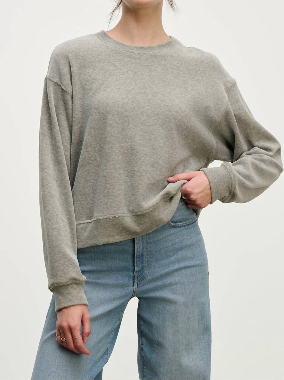 Velvet by Graham & Spencer Halima Top XL Heather Grey NWT Crew Neck Cotton